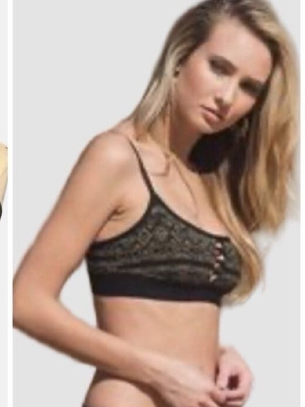 Nomad Hemp Wear Aztec Bralet Large Dark Green and Black